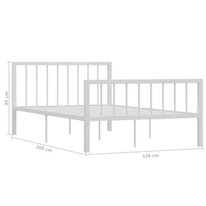 vidaXL Bed Frame White Metal 120x200 cm