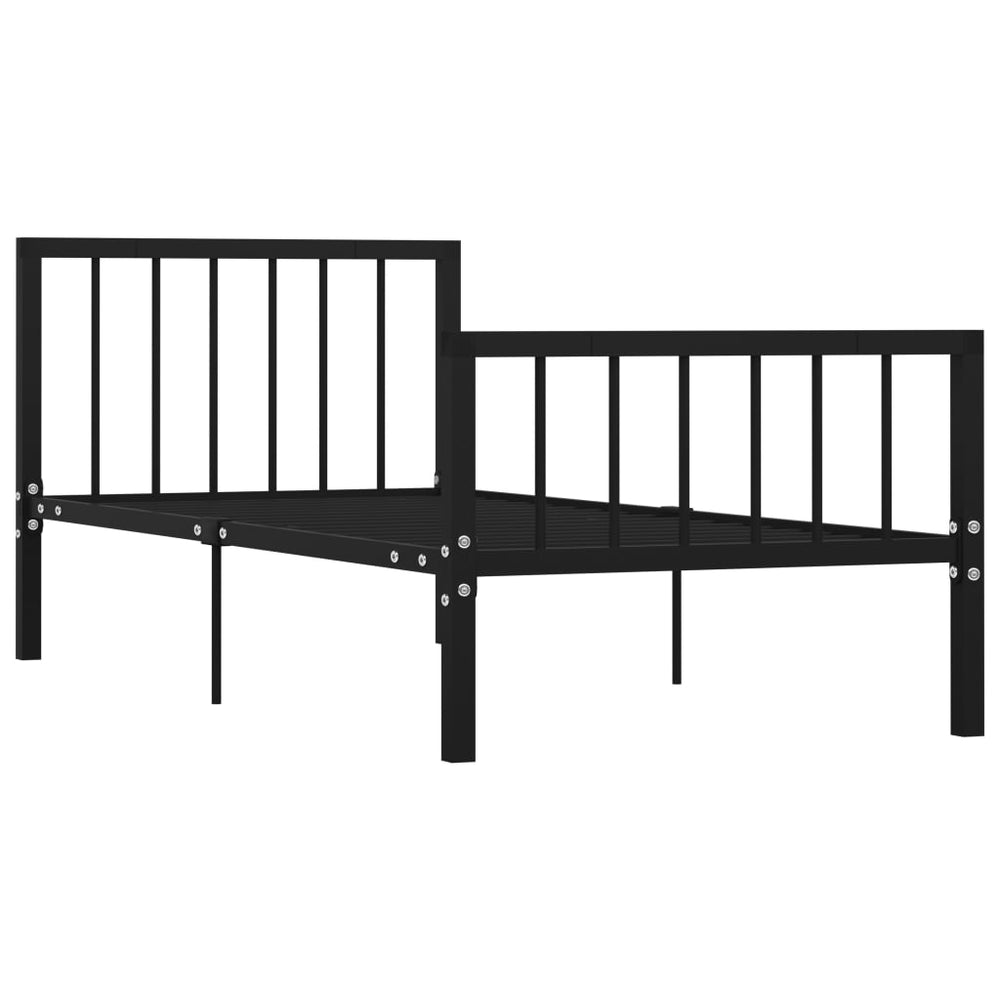 vidaXL Bed Frame Black Metal 90x200 cm