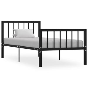 vidaXL Bed Frame Black Metal 100 x 200 cm