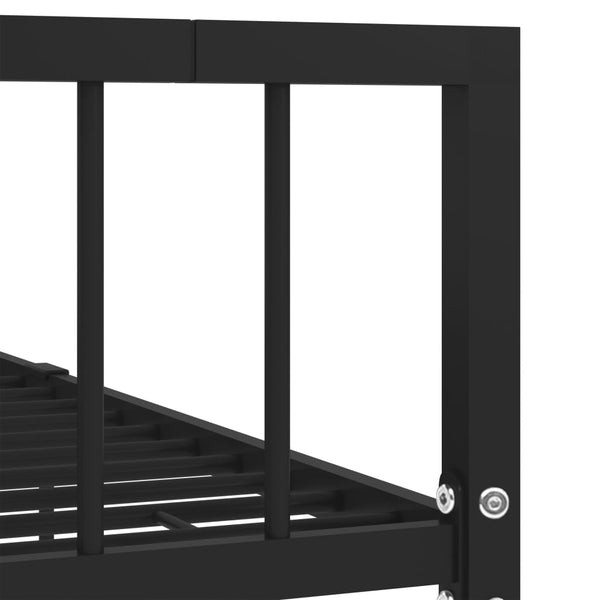vidaXL Bed Frame Black Metal 100 x 200 cm