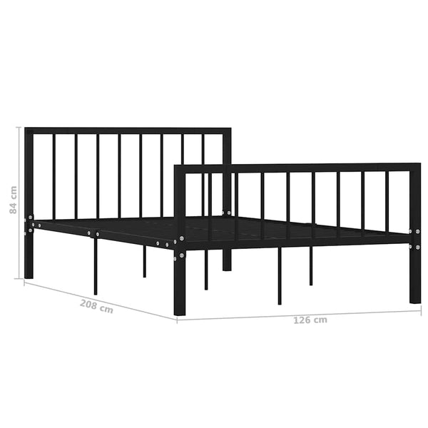 vidaXL Bed Frame Black Metal 120x200 cm