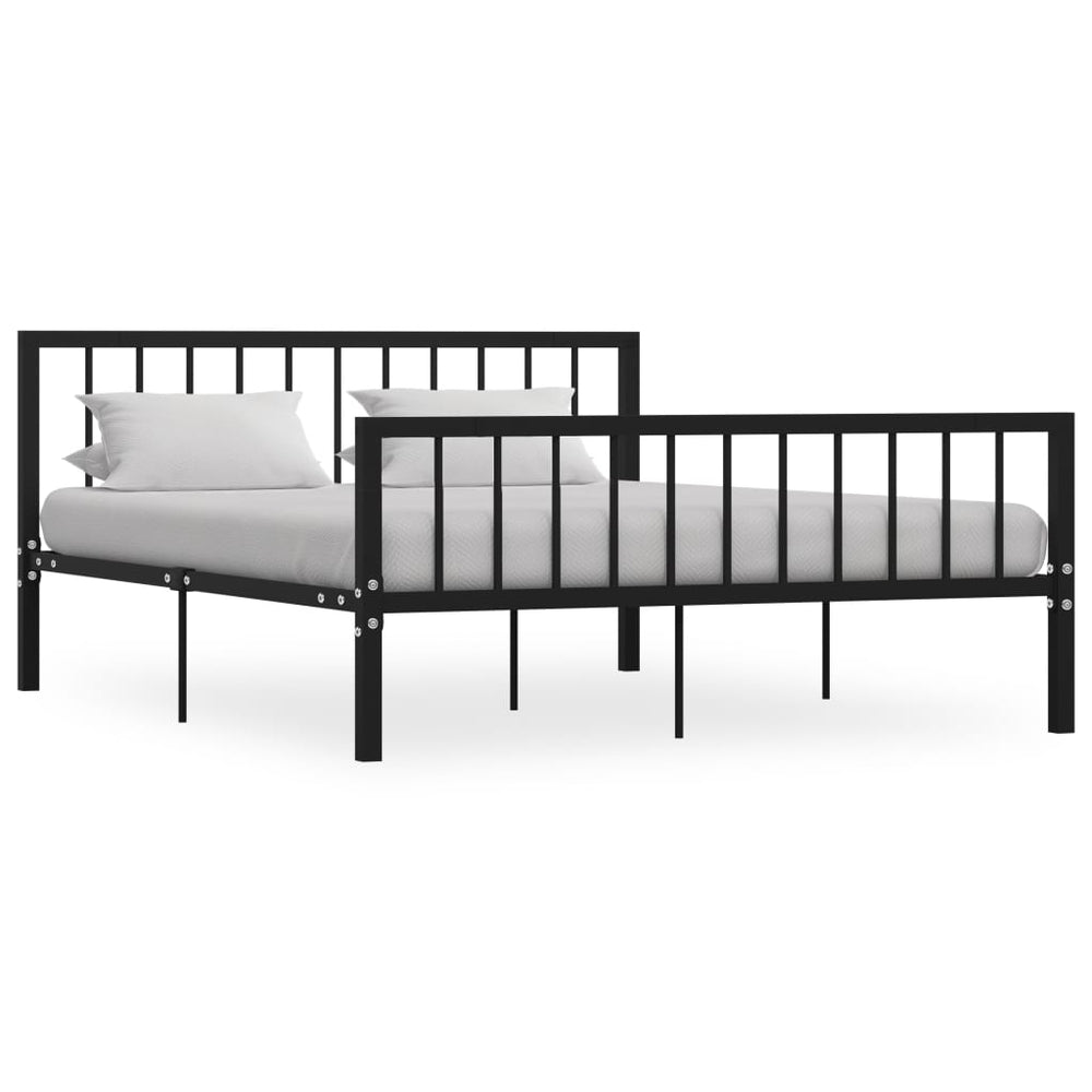 vidaXL Bed Frame Black Metal 160x200 cm