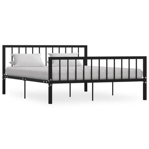 vidaXL Bed Frame Black Metal 160x200 cm