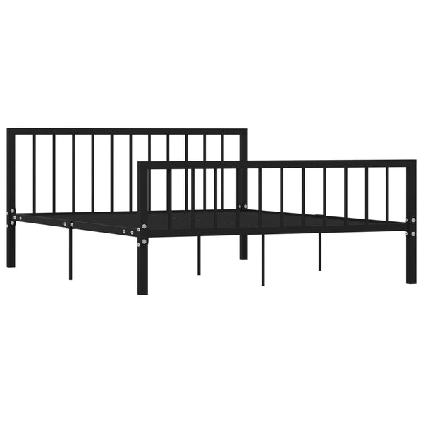 vidaXL Bed Frame Black Metal 160x200 cm