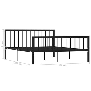 vidaXL Bed Frame Black Metal 160x200 cm