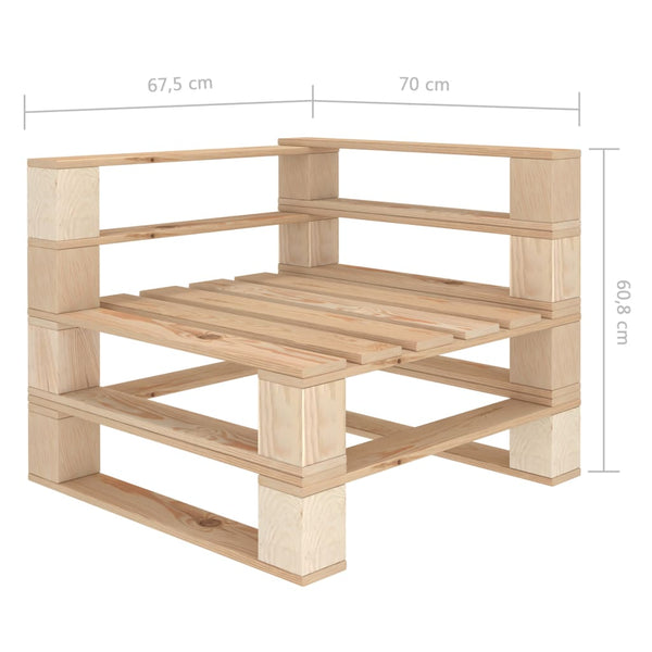 vidaXL 2-Seater Wooden Garden Pallet Sofa