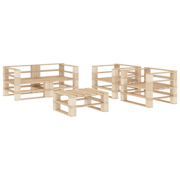 vidaXL 5-piece pallet wood garden lounge set