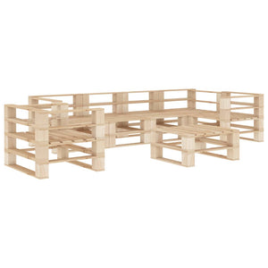 vidaXL 7-piece Pallet Garden Lounge Set Wood