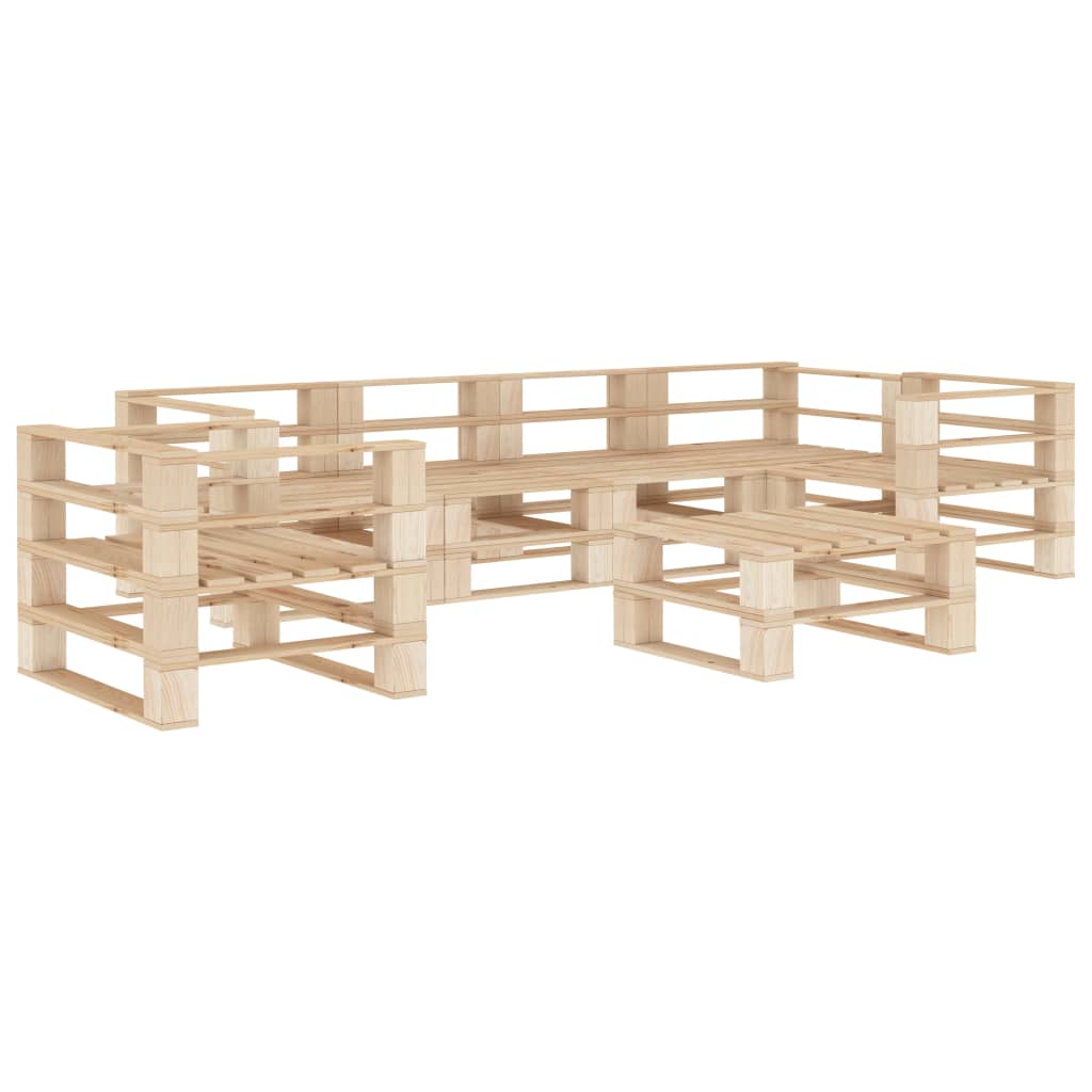 vidaXL 7-piece Pallet Garden Lounge Set Wood