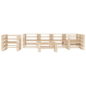 vidaXL 7-piece Pallet Garden Lounge Set Wood