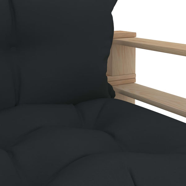 vidaXL Garden Pallet Sofa with Cushions in Anthracite Wood