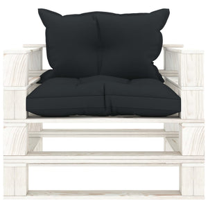 vidaXL Garden Pallet Sofa with Cushions in Anthracite Wood