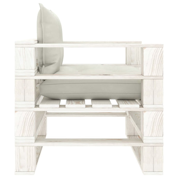 vidaXL Garden Pallet Sofa with Beige Cushions Wood