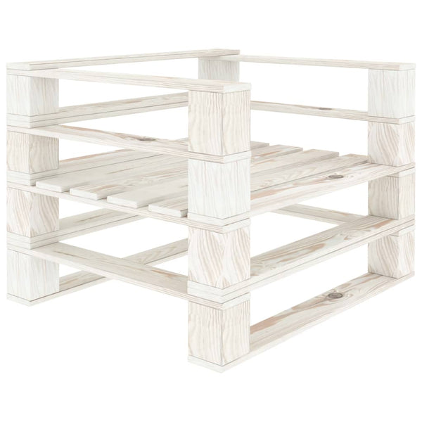 vidaXL Garden Pallet Sofa with Cream Cushions Wood