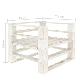 vidaXL Garden Pallet Sofa with Cream Cushions Wood
