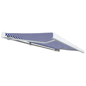 vidaXL Motorized Full Cassette Awning 500x300 cm Blue and White