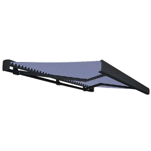 vidaXL Motorized Full Cassette Awning 350x250 cm Blue and White