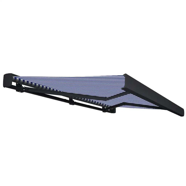 vidaXL Motorized Full Cassette Awning 350x250 cm Blue and White