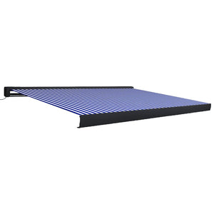 vidaXL Full Cassette Awning with Motor 450x300 cm Blue and White