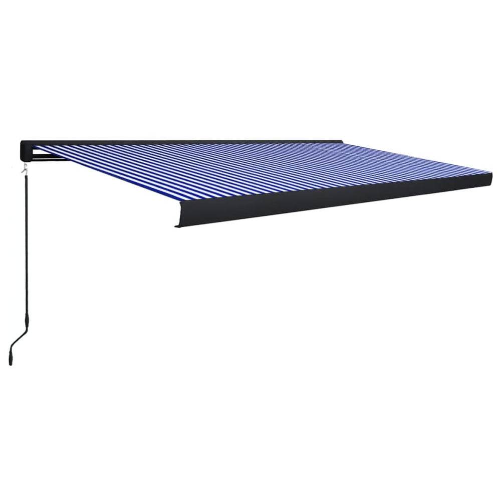 vidaXL Manual Cassette Awning 500x300 cm Blue and White