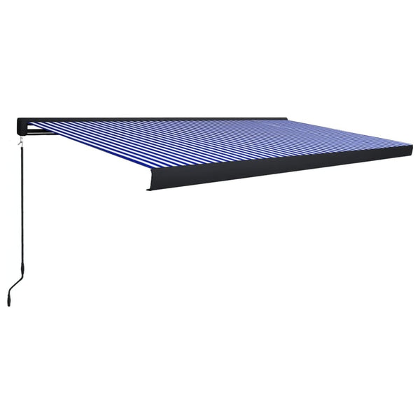 vidaXL Manual Cassette Awning 500x300 cm Blue and White
