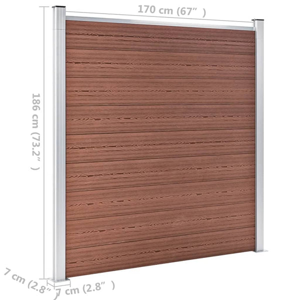 vidaXL WPC Garden Fence 353x186 cm Brown