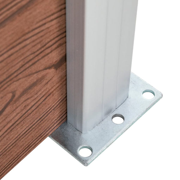 vidaXL WPC Fence Set 2 Squares + 1 Slant 446x186 cm Brown