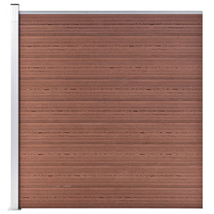 vidaXL WPC Fence Set 2 Squares + 1 Slant 446x186 cm Brown