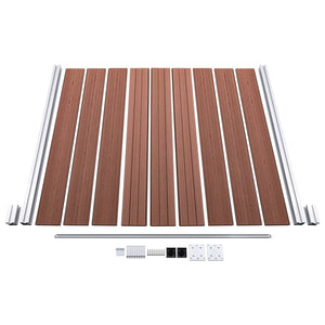 vidaXL WPC Fence Set 2 Squares + 1 Slant 446x186 cm Brown