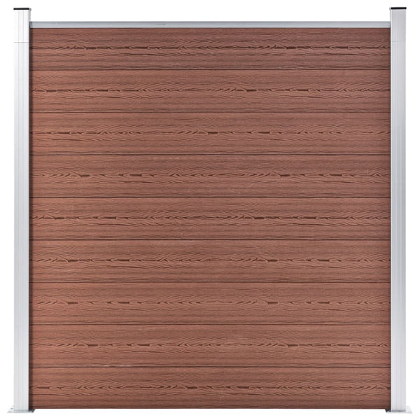 vidaXL WPC Fence Set 3 Squares + 1 Slant 619x186 cm Brown