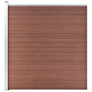 vidaXL WPC Fence Set 3 Squares + 1 Slant 619x186 cm Brown