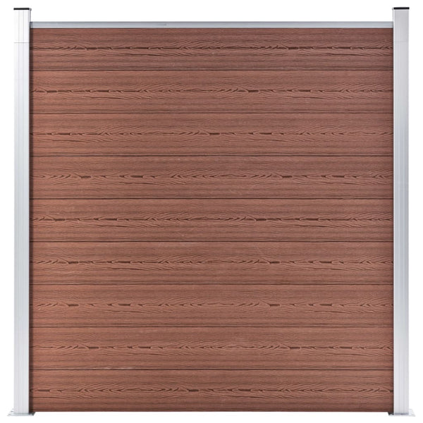 vidaXL WPC Fence Set 5 Squares + 1 Slant 965x186 cm Brown