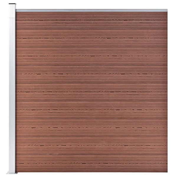 vidaXL WPC Fence Set 5 Squares + 1 Slant 965x186 cm Brown