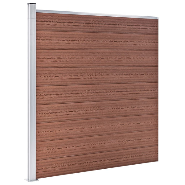 vidaXL WPC Fence Set 5 Squares + 1 Slant 965x186 cm Brown