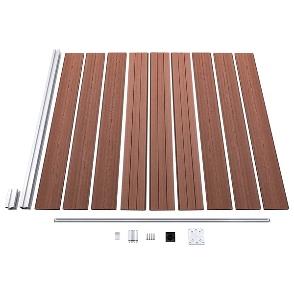 vidaXL WPC Fence Set 5 Squares + 1 Slant 965x186 cm Brown