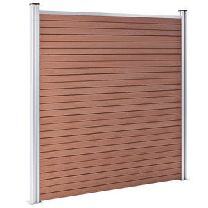 vidaXL WPC Fence Set 6 Square Panels + 1 Sloping Panel 1138x186 cm Brown