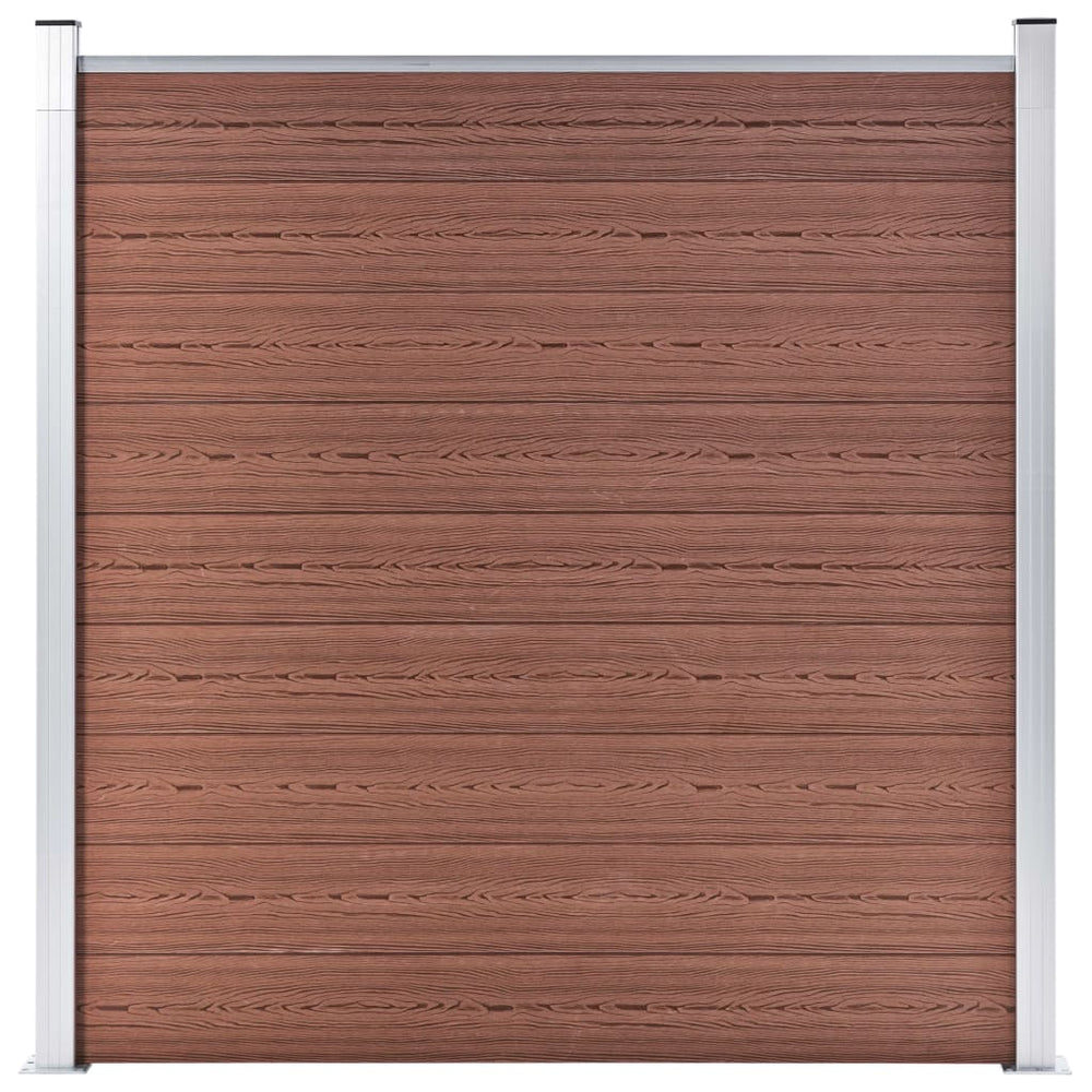 vidaXL WPC Fence Set 7 Squares + 1 Slant 1311x186 cm Brown