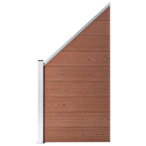 vidaXL WPC Fence Set 8 Squares + 1 Diagonal 1484x186 cm Brown