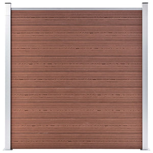 vidaXL WPC Fence Set 9 Squares + 1 Slant 1657x186 cm Brown