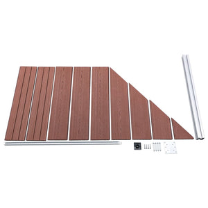 vidaXL WPC Fence Set 9 Squares + 1 Slant 1657x186 cm Brown