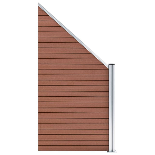 vidaXL WPC Fence Set 10 Squares + 1 Slant 1830x186 cm Brown
