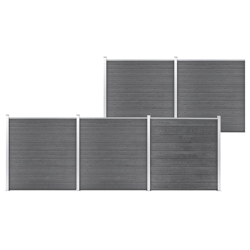 vidaXL Garden Fence WPC 872x186 cm Grey