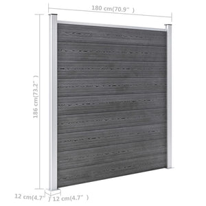 vidaXL Garden Fence WPC 872x186 cm Grey