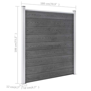 vidaXL Garden Fence WPC 1218x186 cm Grey