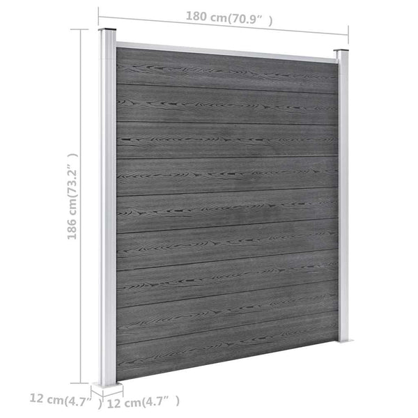 vidaXL Garden Fence WPC 1218x186 cm Grey