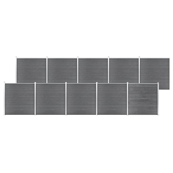 vidaXL Garden Fence WPC 1737x186 cm Grey