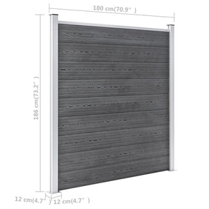 vidaXL Garden Fence WPC 1737x186 cm Grey