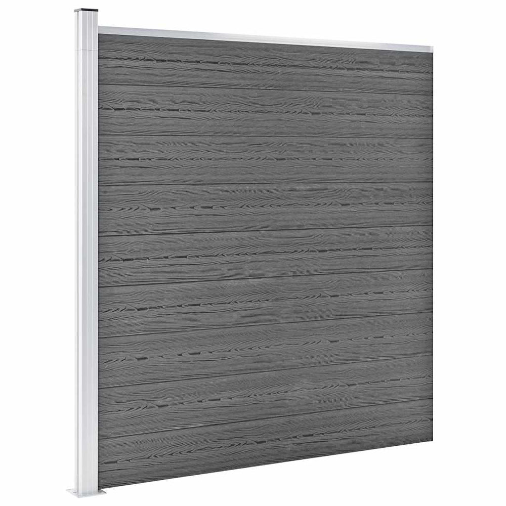 vidaXL WPC Fence Set 3 Squares + 1 Slant 619x186 cm Grey
