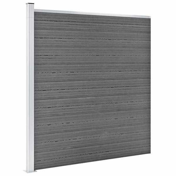 vidaXL WPC Fence Set 3 Squares + 1 Slant 619x186 cm Grey