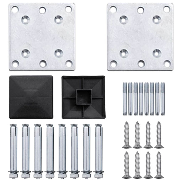 vidaXL WPC Fence Set 3 Squares + 1 Slant 619x186 cm Grey